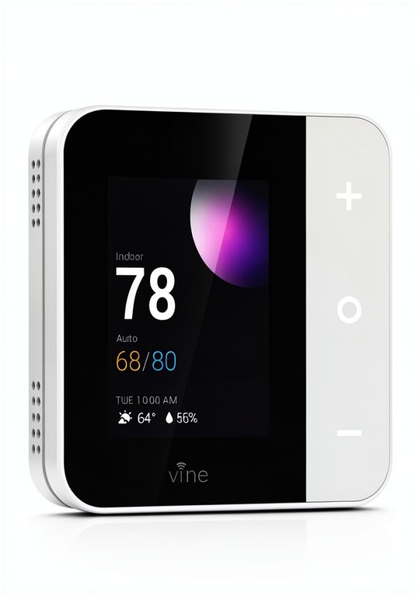 Vine Wi-Fi Thermostat Programmable Touch Control White-0