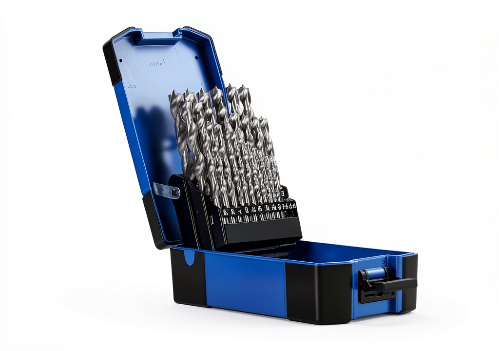Installing Brad Point Drill Bit Set Century Tool HSS 25pc on a wooden workbench