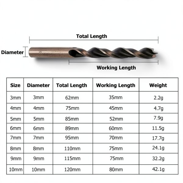 Brad Point Drill Bits YUENTOEN Carbon Steel 8pcs-1