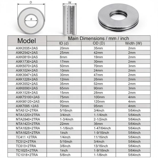 Needle Roller Thrust Bearing AXK1024 uxcell Chromium Steel Compact-1