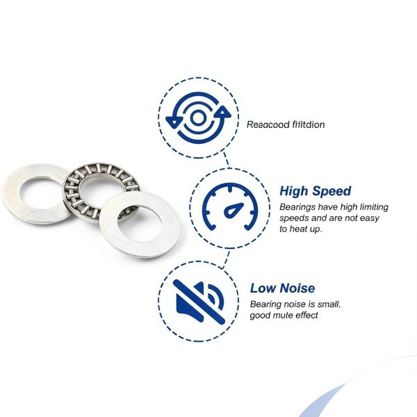 PATIKIL Needle Roller Thrust Bearing 6mm Bore Chrome Steel 4mm Thick-3