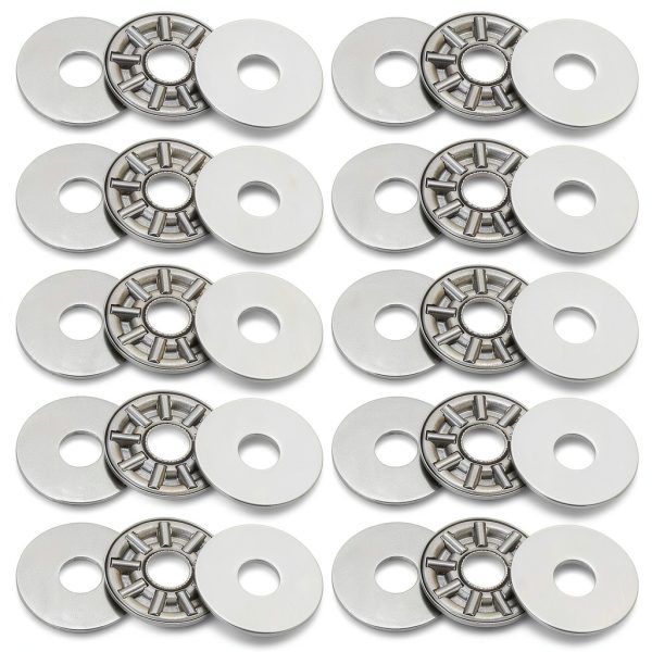 PATIKIL Needle Roller Thrust Bearing 6mm Bore Chrome Steel 4mm Thick-0